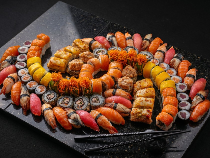 Billionaire Gold Sushi Mafia Box (100 Pieces) trending dish